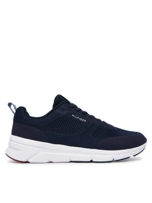 Sneakersy Tommy Hilfiger Light Knitted Hilfiger Runner FM0FM06010 Granatowy