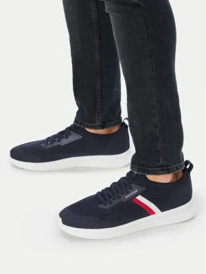 Sneakersy Tommy Hilfiger Lightweight Knitted Runner FM0FM05756 Granatowy