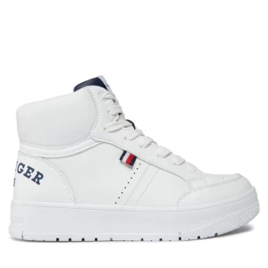 Sneakersy Tommy Hilfiger Logo High Top Lace-Up Sneaker T3X9-33362-1355 S Biały
