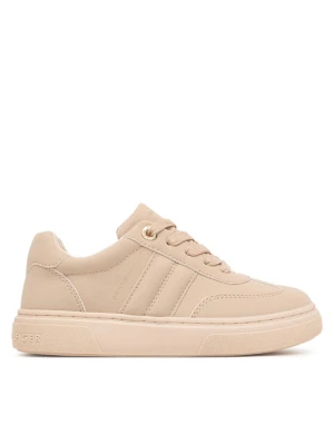 Sneakersy Tommy Hilfiger Low Cut Lace-Up Sneaker T3A9-35086-0315 S Beżowy jasny