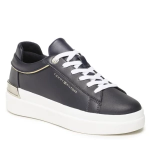 Sneakersy Tommy Hilfiger Lux Metallic Cupsole Sneaker FW0FW07030 Granatowy