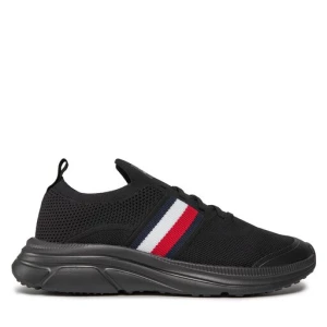 Sneakersy Tommy Hilfiger Modern Runner Knit Stripes Ess FM0FM04798 Czarny