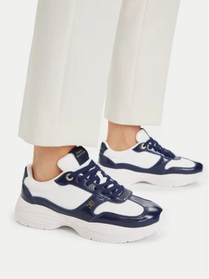 Sneakersy Tommy Hilfiger Modern Runner Shiny Leather FW0FW09413 Granatowy
