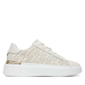 Sneakersy Tommy Hilfiger Monogram Platform Snk FW0FW09155 Écru