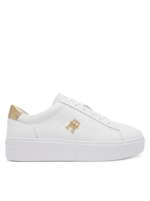 Sneakersy Tommy Hilfiger Platform Court Sneaker Metallics FW0FW08648 Biały