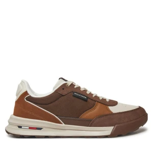 Sneakersy Tommy Hilfiger Retro Runner Mix Rwb FM0FM05371 Brązowy