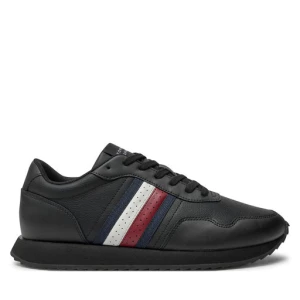 Sneakersy Tommy Hilfiger Runner Evo Lth Mix Ess FM0FM05121 Czarny