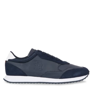 Sneakersy Tommy Hilfiger Runner Evo Lth Mix FM0FM04776 Niebieski