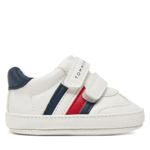 Sneakersy Tommy Hilfiger Stripe Low Cut Velcro T0B9-33831-1433 Biały