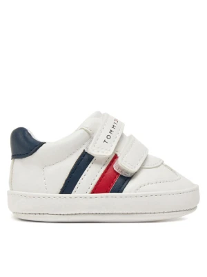 Sneakersy Tommy Hilfiger Stripe Low Cut Velcro T0B9-33831-1433 Biały