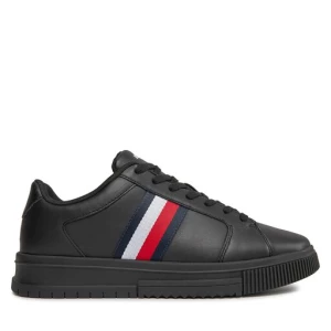 Sneakersy Tommy Hilfiger Supercup Lth Stripes Ess FM0FM04895 Czarny