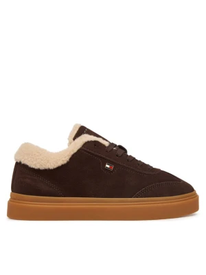 Sneakersy Tommy Hilfiger Th Chic Cupsole Wl FW0FW09597 Brązowy ciemny