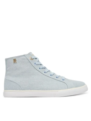 Sneakersy Tommy Hilfiger Th Chic Low Profile Mid Cut FW0FW09356 Błękitny Niebieski jasny