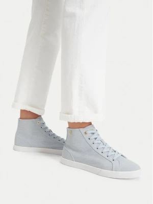 Sneakersy Tommy Hilfiger Th Chic Low Profile Mid Cut FW0FW09356 Błękitny Niebieski jasny