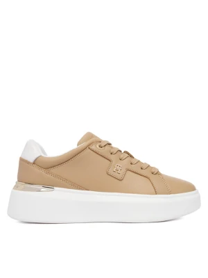 Sneakersy Tommy Hilfiger Th Chic Platform FW0FW09396 Brązowy