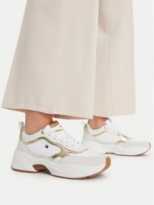 Sneakersy Tommy Hilfiger Th Chunky Runner Metallic FW0FW09204 Écru Kremowy