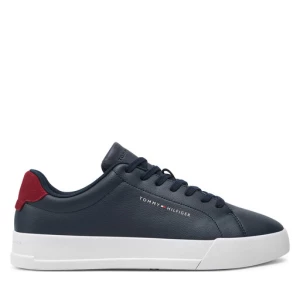 Sneakersy Tommy Hilfiger Th Court Leather Grain Ess FM0FM05297 Granatowy