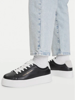 Sneakersy Tommy Hilfiger Th Feminine Platform Monogram FW0FW09594 Czarny