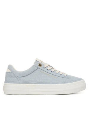 Sneakersy Tommy Hilfiger Th Foxing Platform Washed Canvas FW0FW09172 Błękitny Niebieski jasny