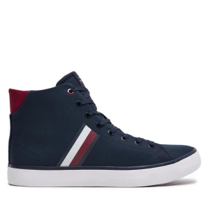 Sneakersy Tommy Hilfiger Th Hi Vulc Stripes Mesh FM0FM04948 Granatowy