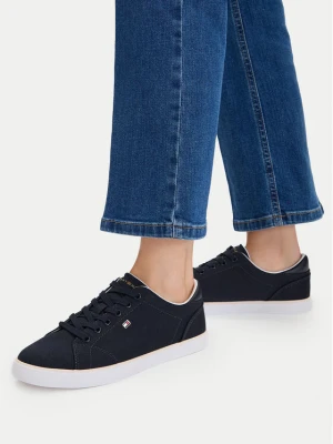 Sneakersy Tommy Hilfiger Th Low Profile Vulc Canvas FW0FW09102 Granatowy