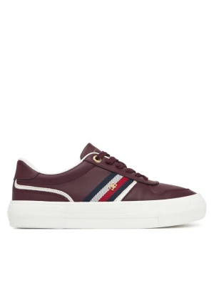 Sneakersy Tommy Hilfiger Th Platform Vulc Leather FW0FW09603 Brązowy