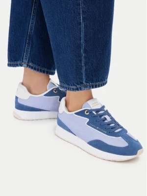 Sneakersy Tommy Hilfiger Th Retro Runner Mix FW0FW09410 Niebieski