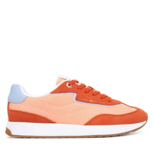 Sneakersy Tommy Hilfiger Th Retro Runner Mix FW0FW09410 Pomarańczowy
