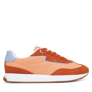 Sneakersy Tommy Hilfiger Th Retro Runner Mix FW0FW09410 Pomarańczowy