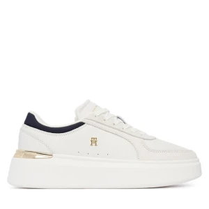Sneakersy Tommy Hilfiger Th Satin Platform Sneaker FW0FW09307 Écru