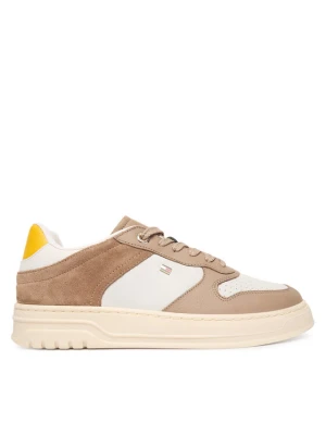 Sneakersy Tommy Hilfiger Th Sporty Cupsole Tumbled Ltr FW0FW09024 Beżowy