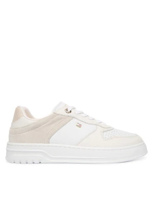 Sneakersy Tommy Hilfiger Th Sporty Cupsole Tumbled Ltr FW0FW09024 Écru Kremowy