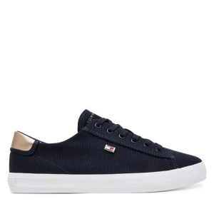 Sneakersy Tommy Hilfiger Vulc Canvas Lace Up Sneaker FW0FW08647 Granatowy