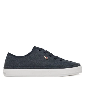 Sneakersy Tommy Hilfiger Washed Canvas Vulc Sneaker FW0FW08894 Granatowy
