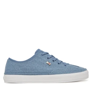 Sneakersy Tommy Hilfiger Washed Canvas Vulc Sneaker FW0FW08894 Niebieski