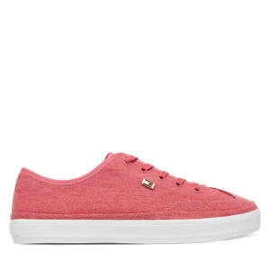 Sneakersy Tommy Hilfiger Washed Canvas Vulc Sneaker FW0FW08894 Różowy