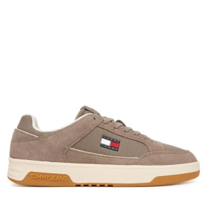 Sneakersy Tommy Jeans Canvas Leather Cupsole Trainers EM0EM01680 Brązowy