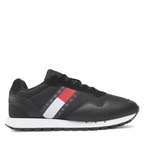 Sneakersy Tommy Jeans Retro Leather Runner EM0EM01081 Czarny