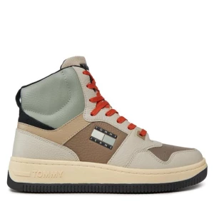 Sneakersy Tommy Jeans Tjm Basket Mid Leather EM0EM01258 Beżowy