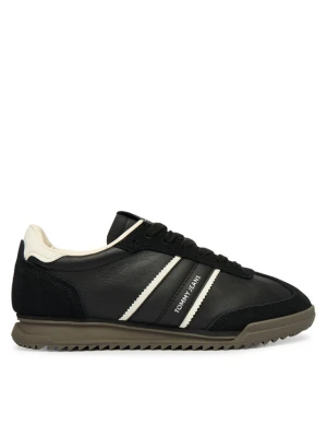 Sneakersy Tommy Jeans Tjw Low Profile Runner Lthr Mix EN0EN03001 Czarny