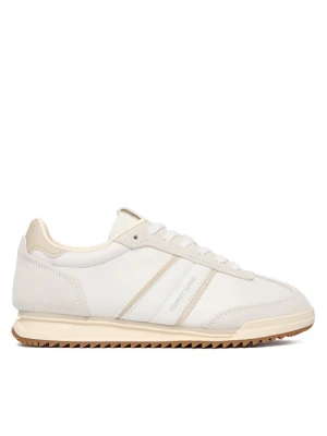 Sneakersy Tommy Jeans Tjw Low Profile Runner Lthr Mix EN0EN03001 Écru Kremowy