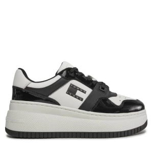 Sneakersy Tommy Jeans Tjw Retro Basket Flatform Patent EN0EN02523 Écru