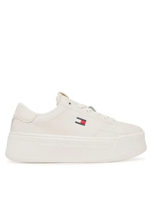 Sneakersy Tommy Jeans Tjw Script Cupsole Flatform EN0EN02961 Biały
