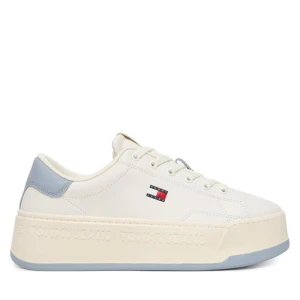 Sneakersy Tommy Jeans Tjw Script Cupsole Flatform EN0EN02961 Kremowy