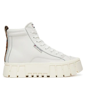 Sneakersy Tommy Jeans Tjw Vulc Flatform Leopard EN0EN02858 Biały