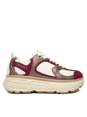 Sneakersy TWINSET 252TCP01C Bordowy
