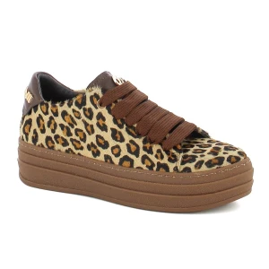 Sneakersy w panterkę z naturalnym włosiem CARINII B10466-T53-000-000-G74