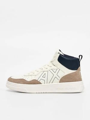 Sneakersy wysokie Armani Exchange mleczny