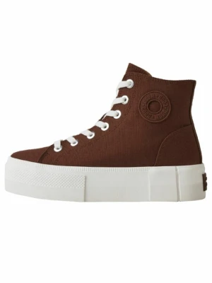 Sneakersy wysokie Bershka ciemnobrązowy