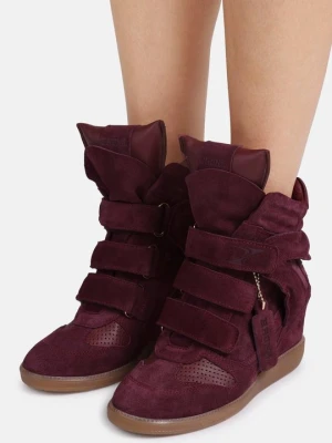 Sneakersy wysokie Bronx bordowy